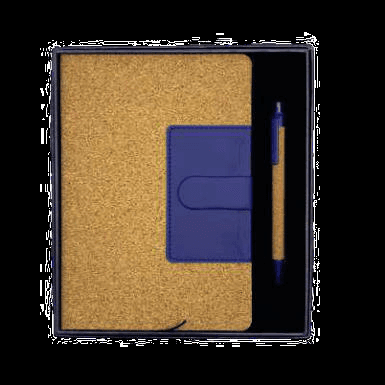 Coffret: Notebook + stylo Ècologiques en LiËge - M5905BOX-BLEU