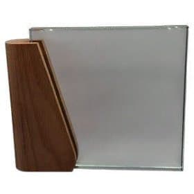 TrophÈe carrÈ en cristale et bois