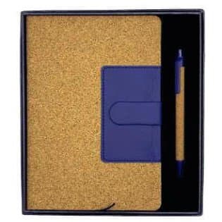 Coffret: Notebook + stylo Ècologiques en LiËge - M5905BOX-BLEU