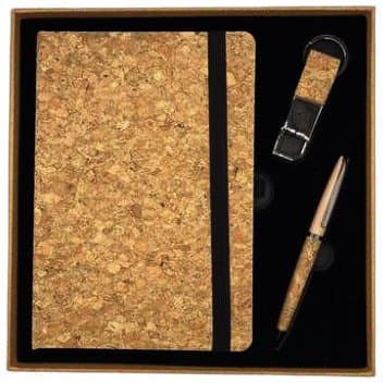 Coffret 3 piËces : Blocnote + Stylo + porte clÈs - SET5723-LIEGE